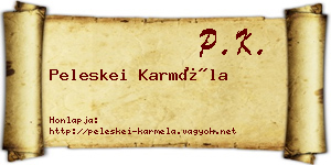 Peleskei Karméla névjegykártya
